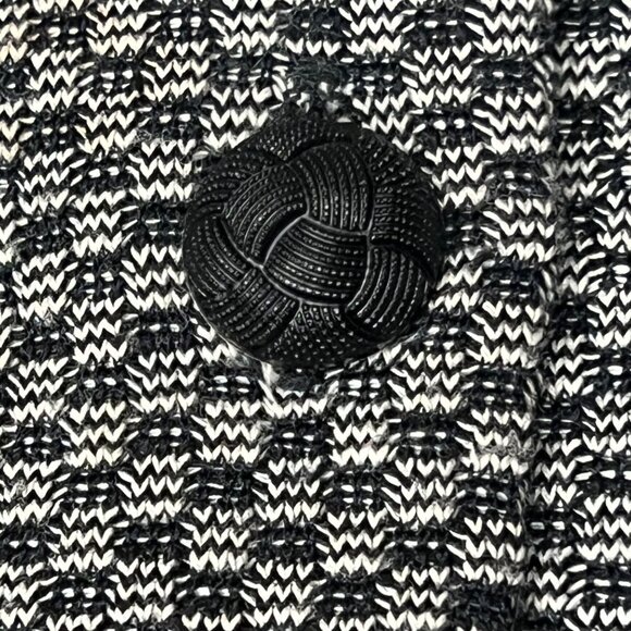 All That Jazz Knit Blazer Size 9/10 Black & White Houndstooth Velvet Accents VTG - Picture 3 of 16